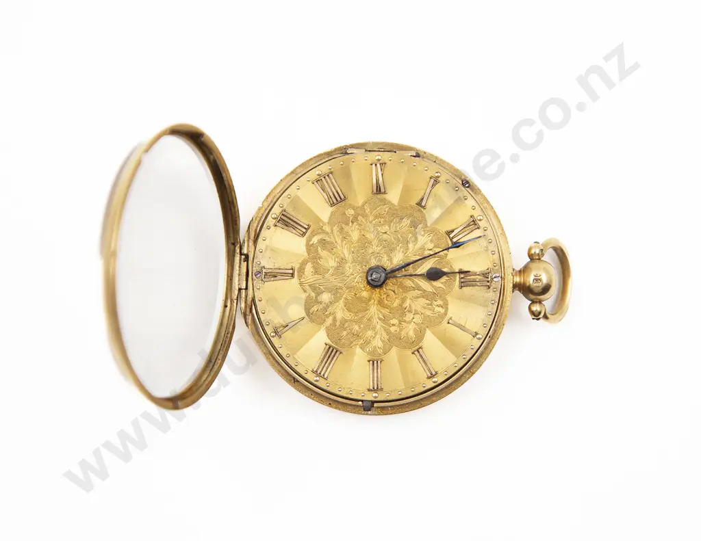 18ct Open Face Key Wind Pocket Watch Image 1++