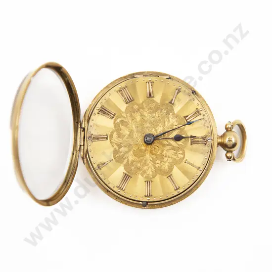 18ct Open Face Key Wind Pocket Watch