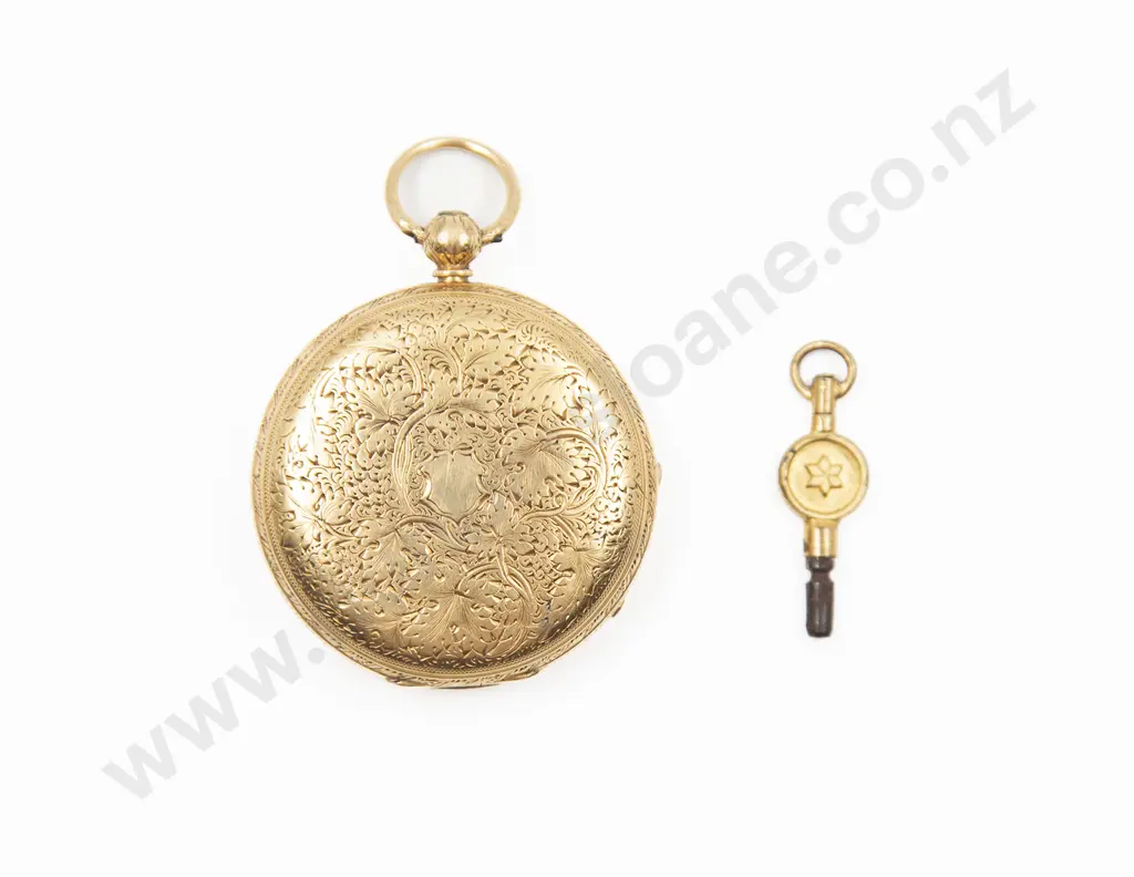 18ct Open Face Key Wind Pocket Watch Image 1++