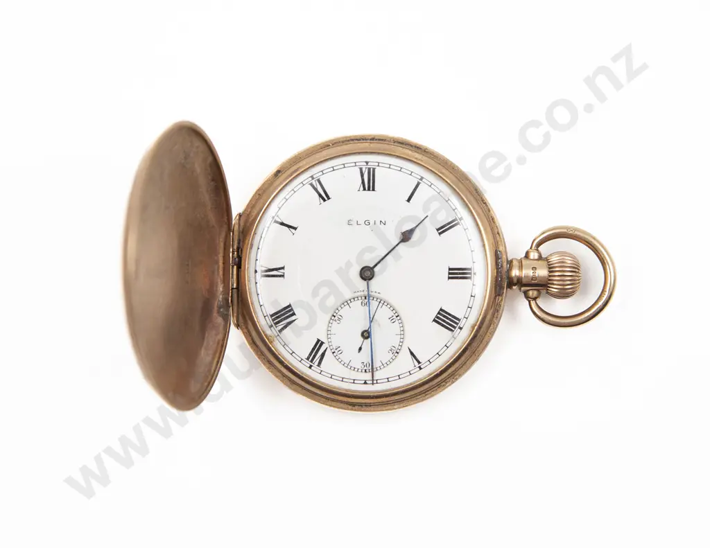Elgin 9ct Hunter Cased Lever Wind Pocket Image 1++