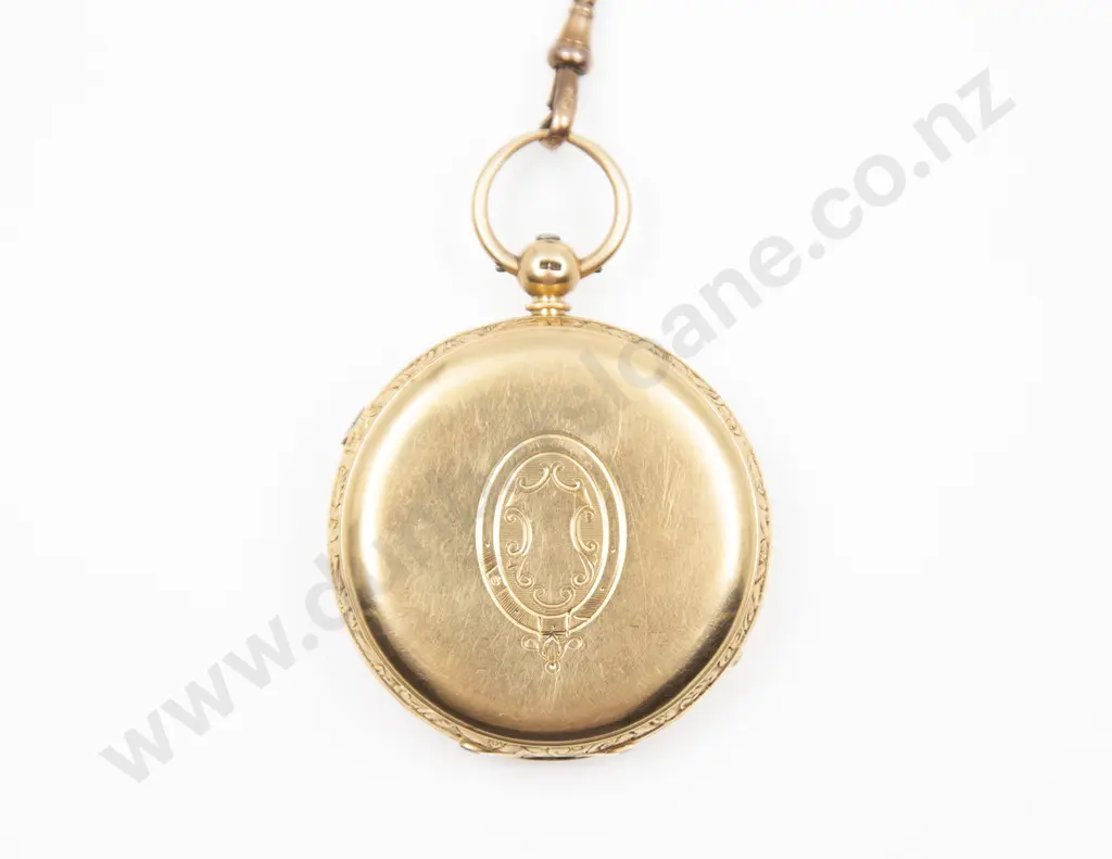 18ct Open Face Key Wind Marine Decimal Chronograph Image 1++