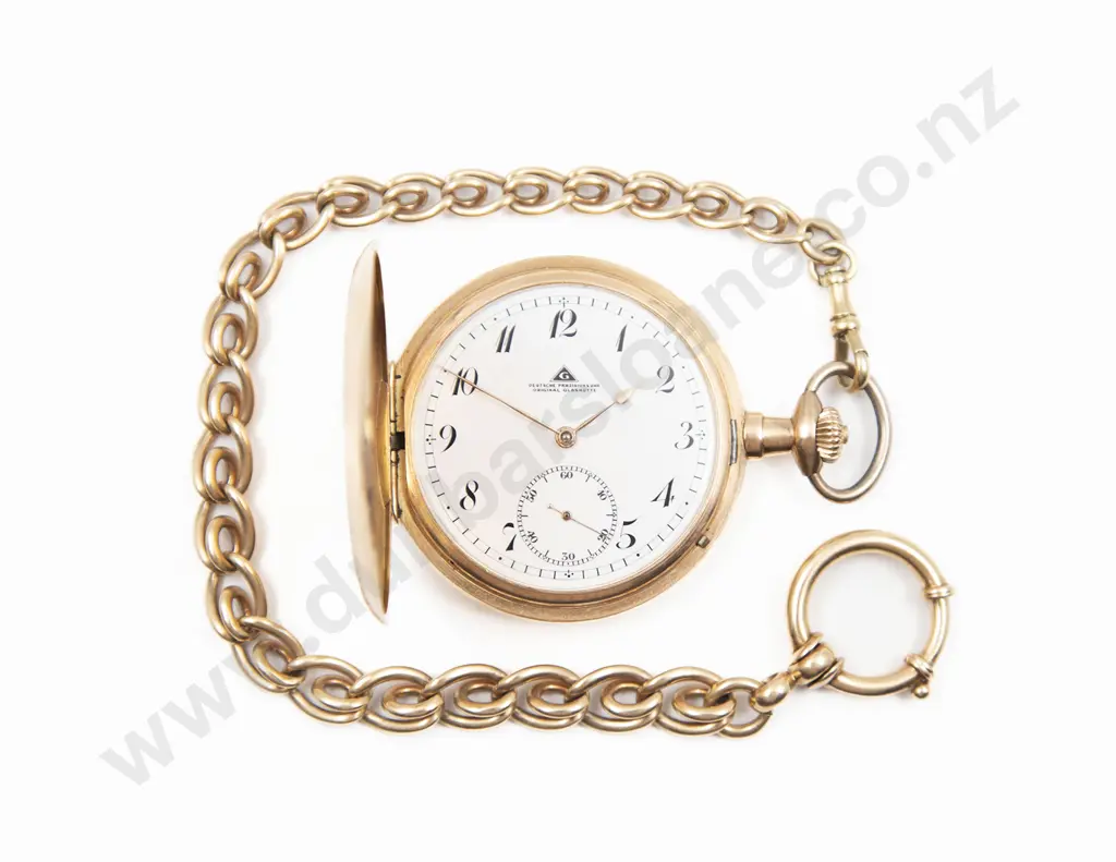14ct C1920's German Hunter Cased Lever Wind Pocket Watch Image 1++