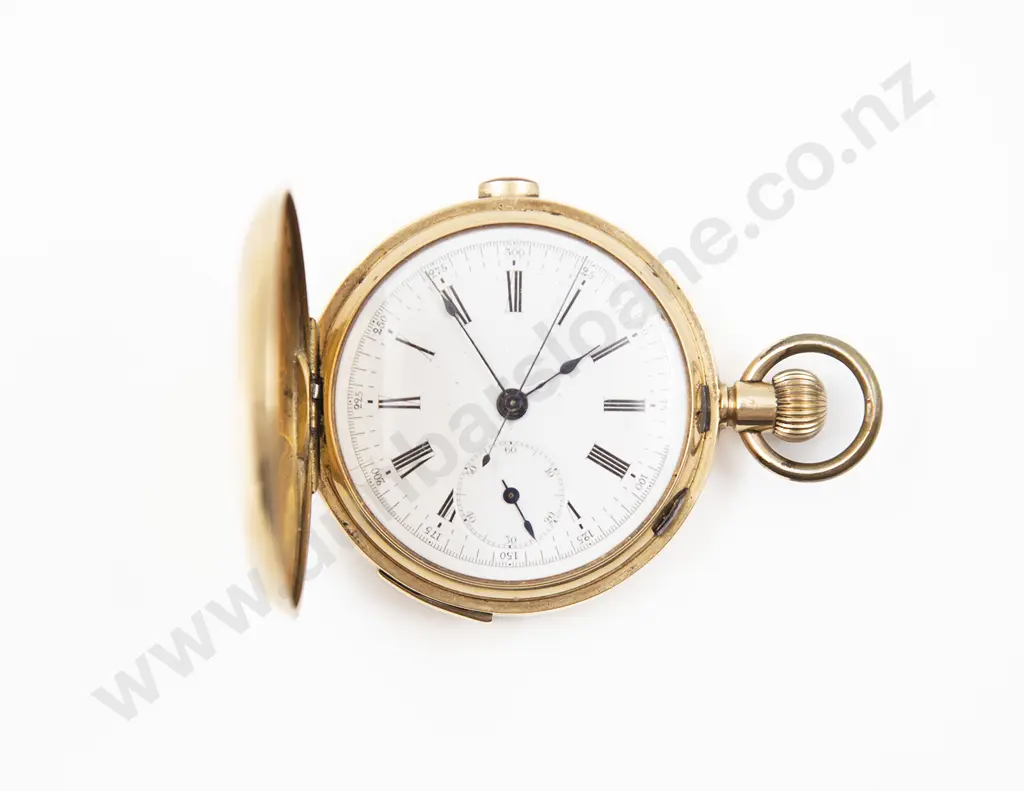 18ct Hunter Cased Lever Wind Chronograph Repeater Image 1++