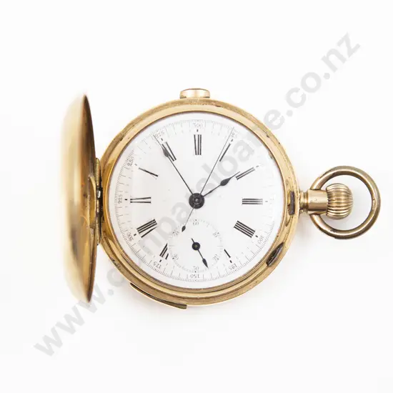 18ct Hunter Cased Lever Wind Chronograph Repeater