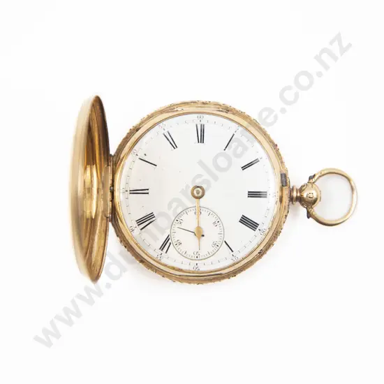 18ct Hunter Cased Key Wind Pocket