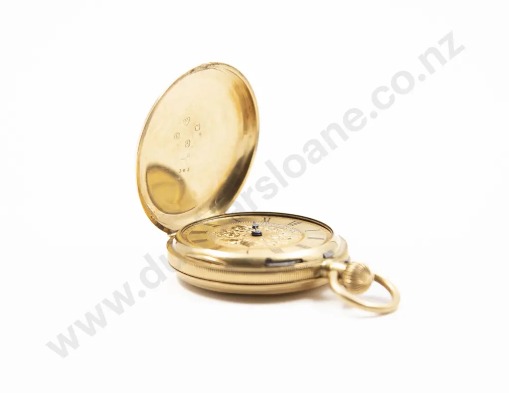 18ct Hunter Cased Lever Wind Small Pocket Watch Image 1++