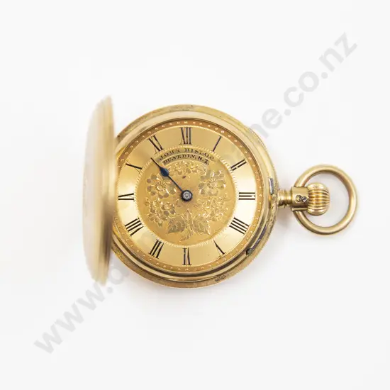 18ct Hunter Cased Lever Wind Small Pocket Watch