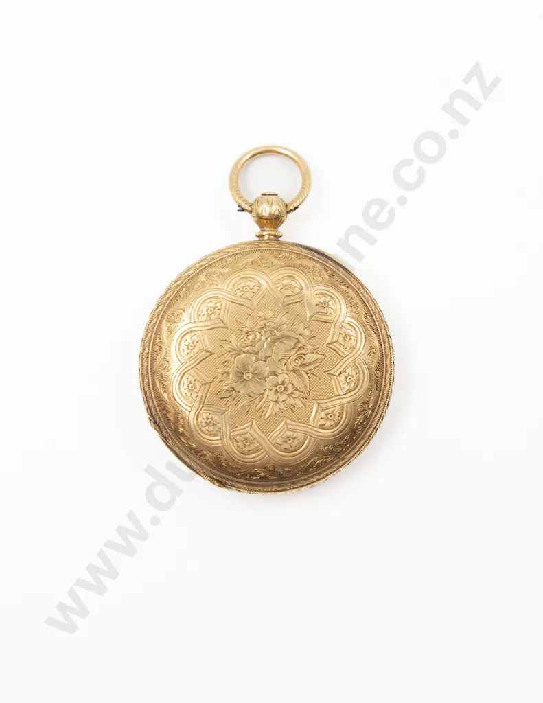 18ct Hunter Cased Key Wind Small Pocket Watch Image 1++
