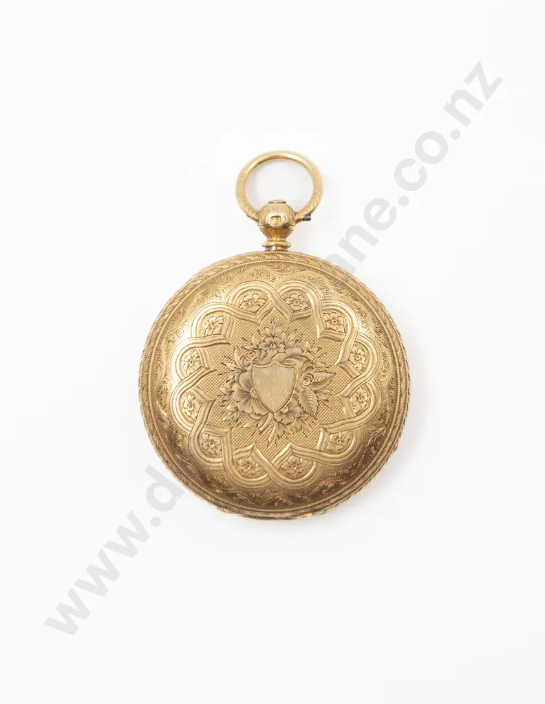 18ct Hunter Cased Key Wind Small Pocket Watch Image 1++