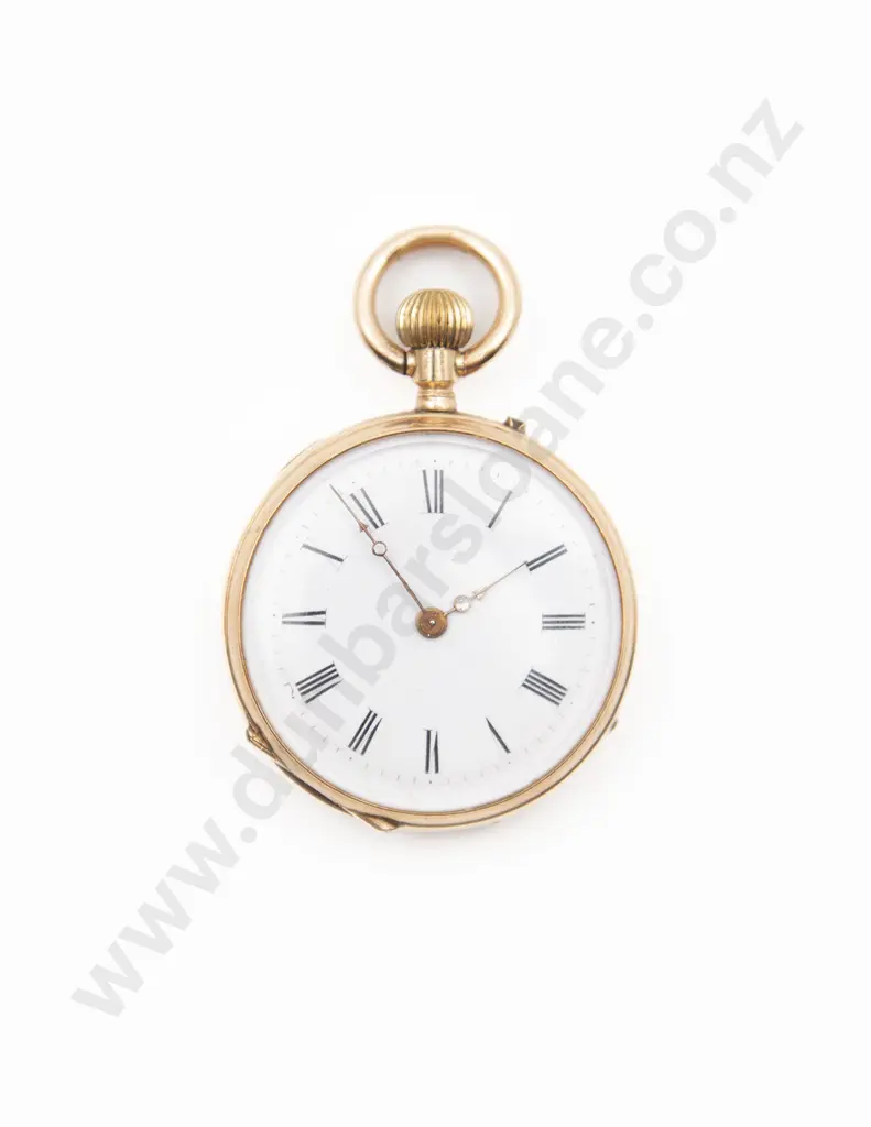14ct Open Face Lever Wind Small Pocket Watch Image 1++