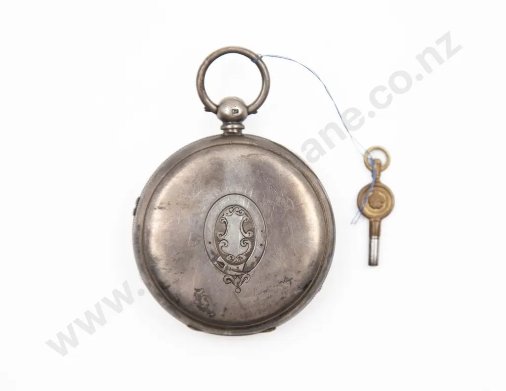 S/S Cased Open Face Key Wind Patent Marine Chronograph Image 1++