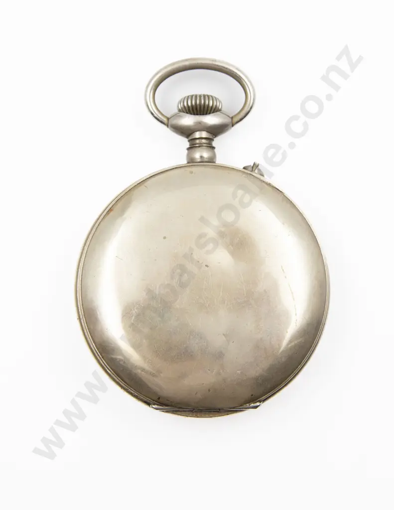 Edwardian Eridano Chrome Plated Oversized Open Face Lever Wind Pocket Watch Image 1++