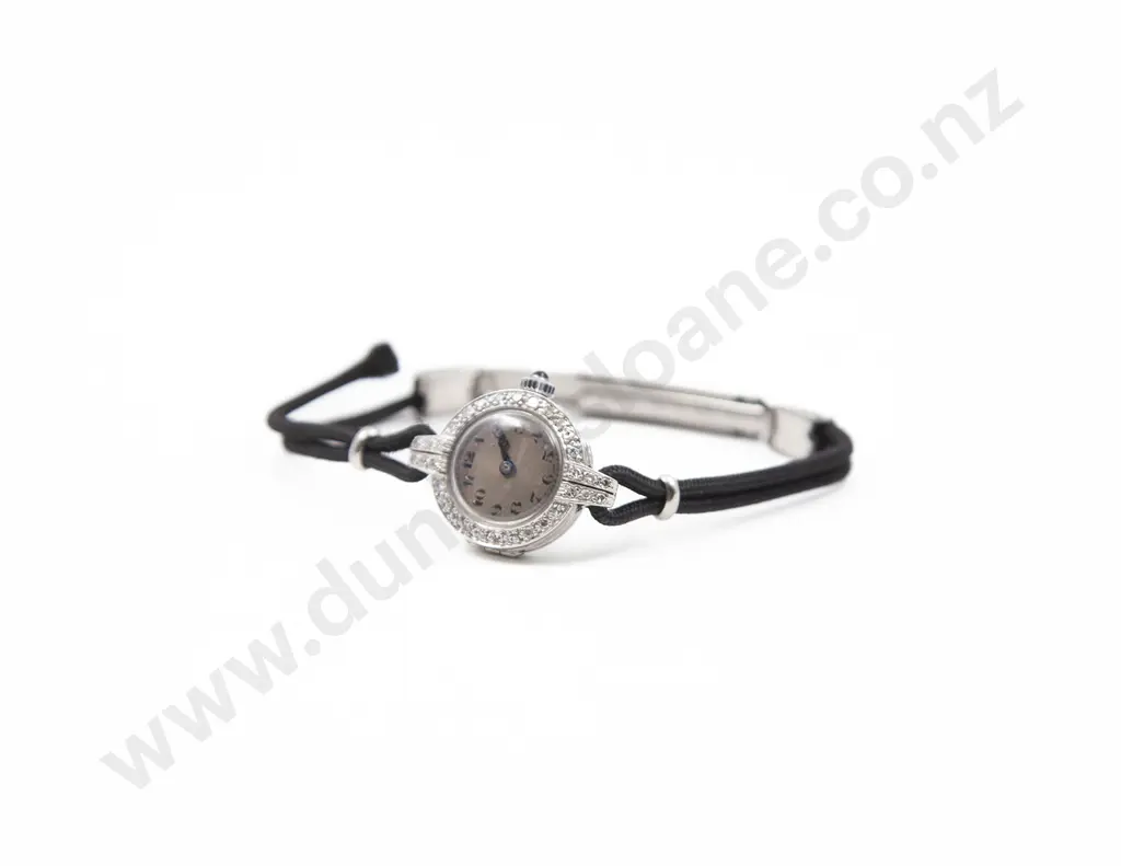 Vintage Vertex Swiss Platinum and Diamond Cased Manual Wind Ladies Dress Wrist Watch Image 1++