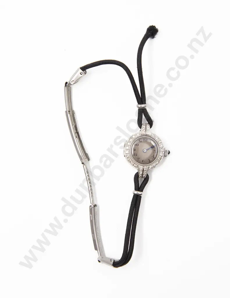 Vintage Vertex Swiss Platinum and Diamond Cased Manual Wind Ladies Dress Wrist Watch Image 1++