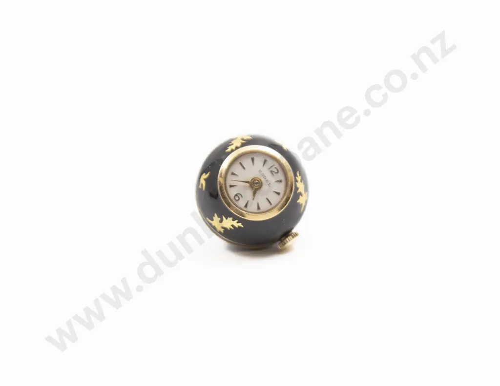 Borel Cobalt Blue Enamel 'Ball' Pendant Manual Wind Watch Image 1++