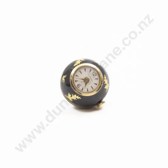 Borel Cobalt Blue Enamel 'Ball' Pendant Manual Wind Watch