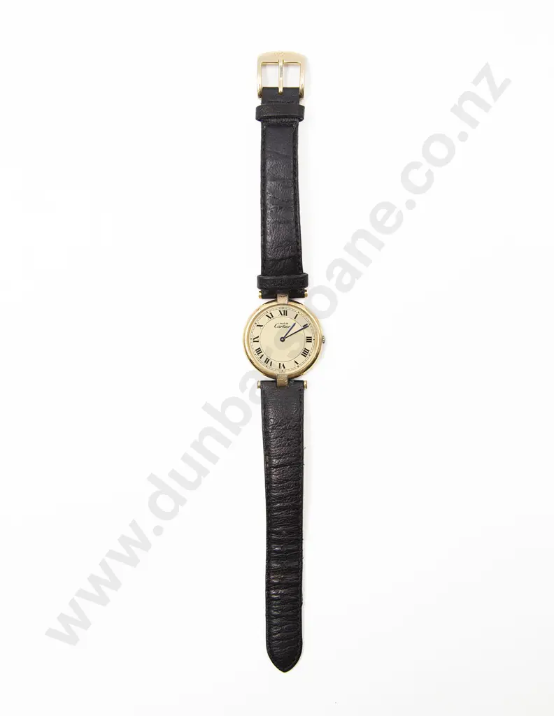 Cartier Must De Vermeil Watch Quartz Argent Plaque ORG 20M Lady Image 1++