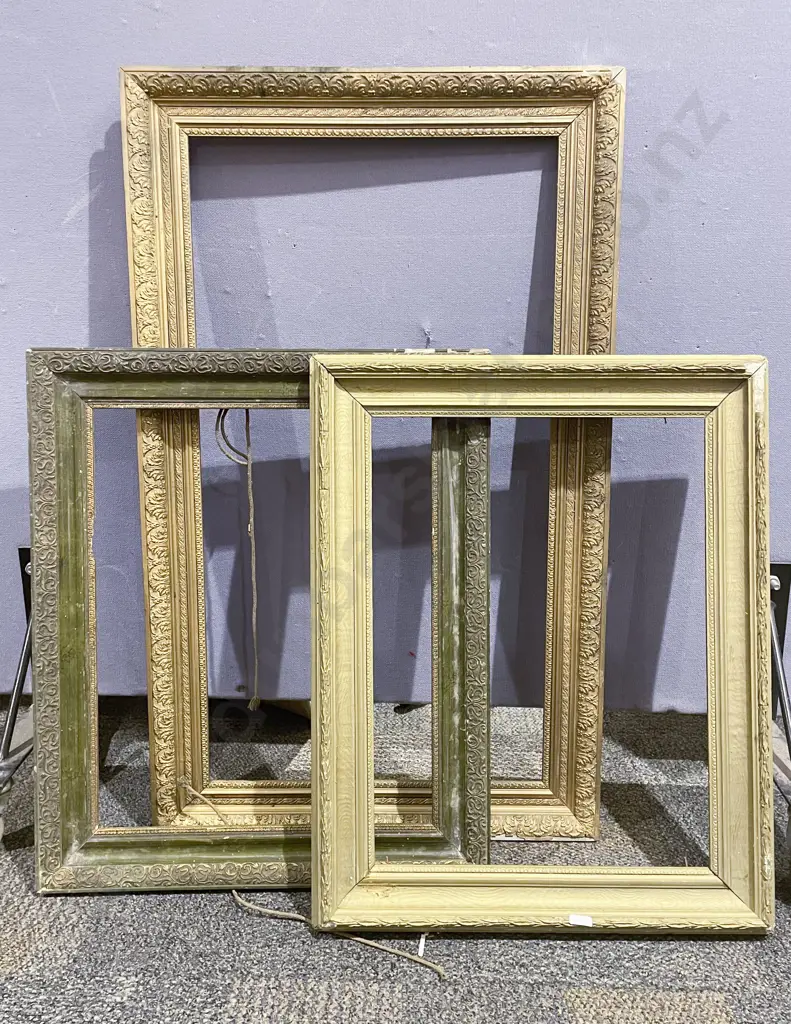 Three Empty Gilt Frames Image 1++