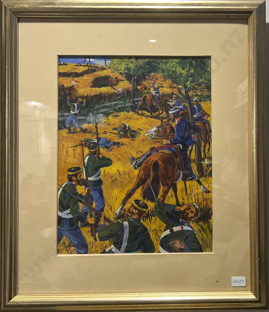 Allan Mitchell - Scene From Maori Wars - Oil on Board Image 1++