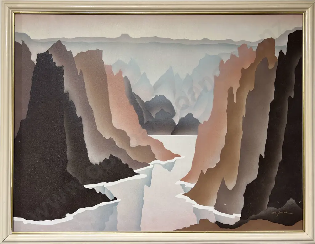 W. M. James - Abstract Landscape - Acrylic on Board Image 1++