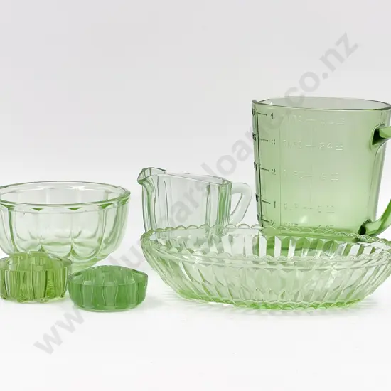 Small Quantity of Vintage Green Glass
