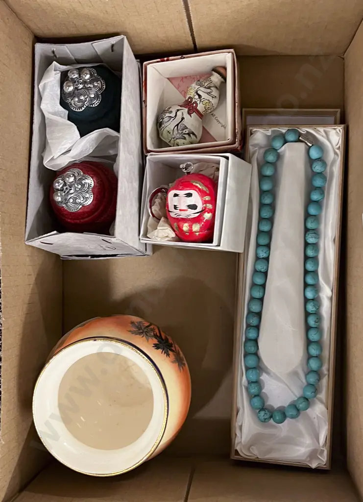 Box of Assorted Including Necklace and Ornaments etc Image 1++