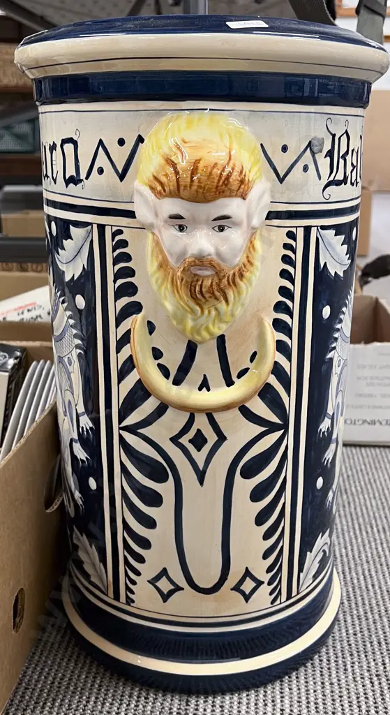 Large Ceramic Blue and White Stick Stand Image 1++