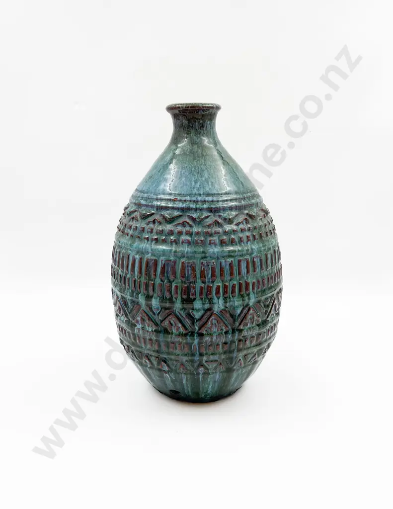 Blue Glazed Terracotta Vase Image 1++