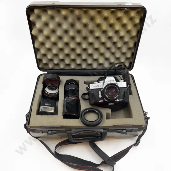 Minolta Camera with Case and Others