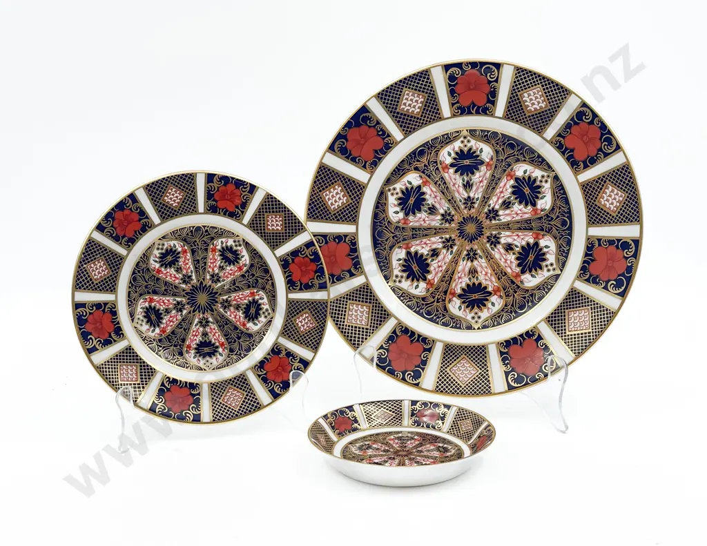 Two RCD Imari Pattern Plates with Pin Dish Image 1++