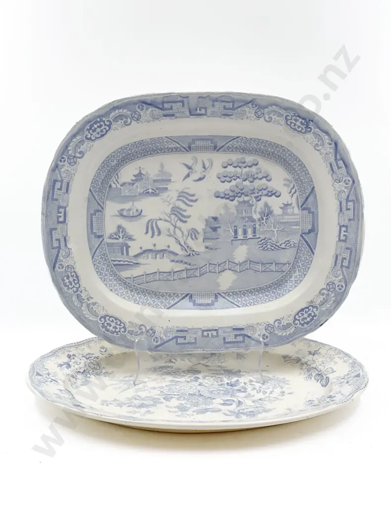 Two Blue and White Meat Plates Image 1++