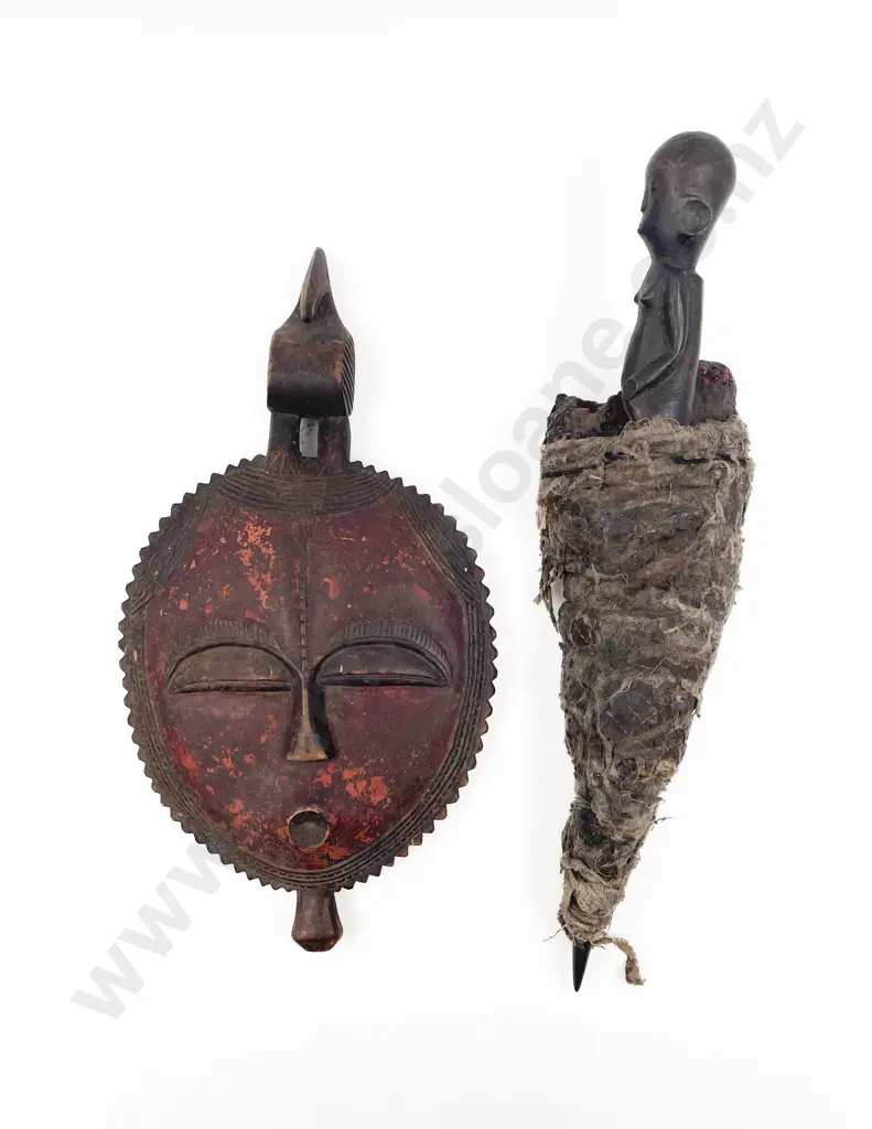 African Fetish Figure Together with Mask Image 1++