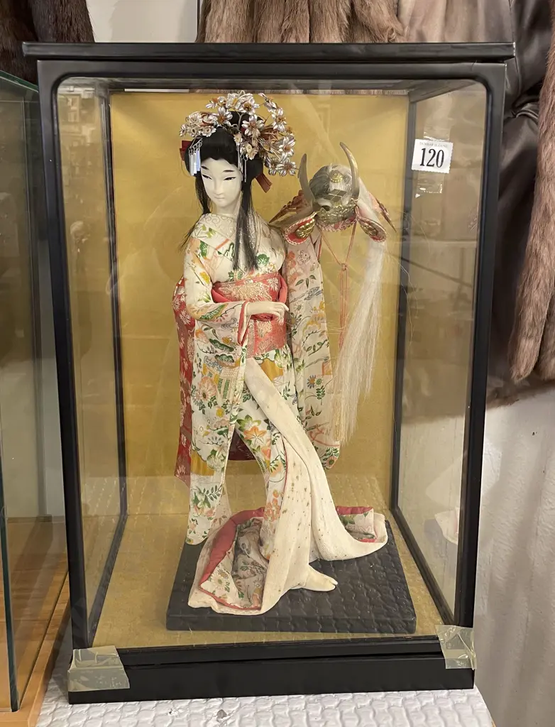 Japanese Doll in Display Case Image 1++