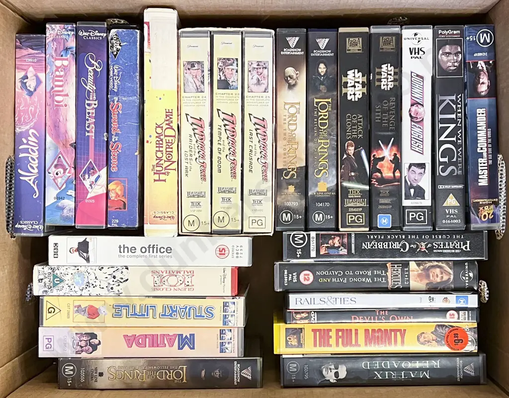 Two Boxes of Assorted Vintage VHS Image 1++