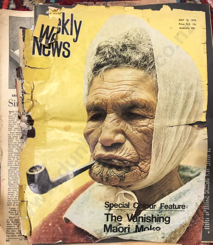Box of Assorted NZ Reference Volumes Including Two Copies of Weekly News Featuring Kuia with Moko Image 1++