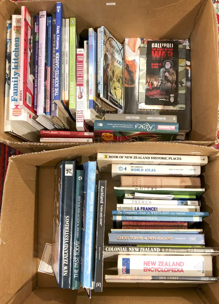 Box of Assorted Books Incl. NZ Reference Image 1++