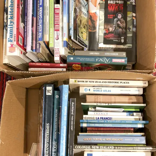 Box of Assorted Books Incl. NZ Reference