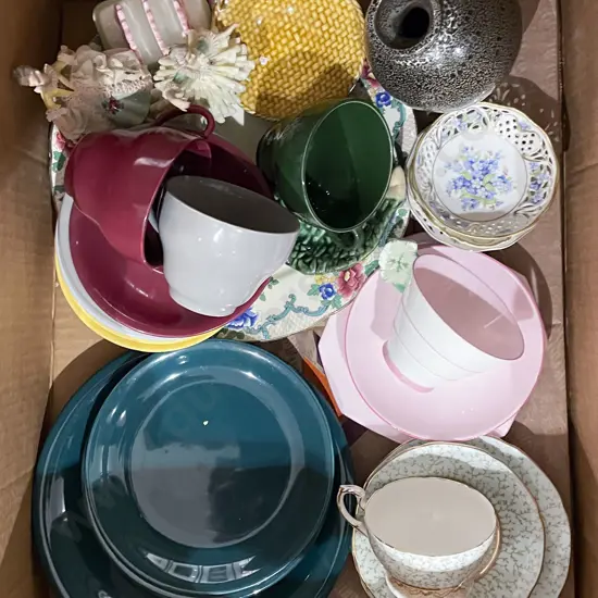 Box of Assorted Fancy China etc