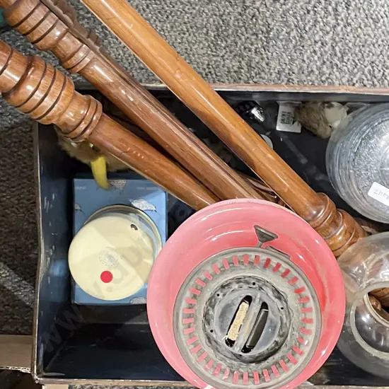 Quantity of Assorted Vintage Including Kerosene Lamp