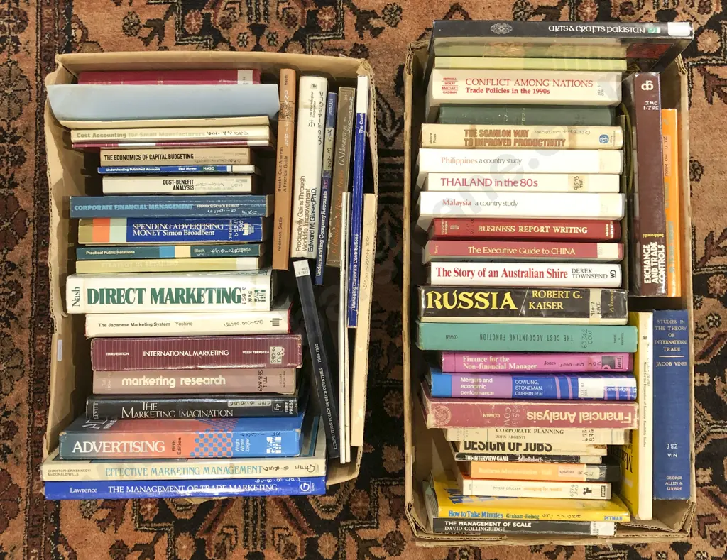 Two Boxes of Assorted of Vintage Textbooks Image 1++