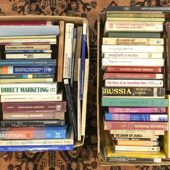 Two Boxes of Assorted of Vintage Textbooks