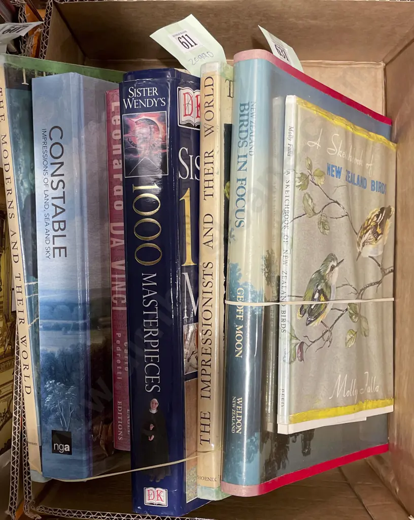 Quantity of Assorted Books Including Sketchbook of NZ Birds Image 1++