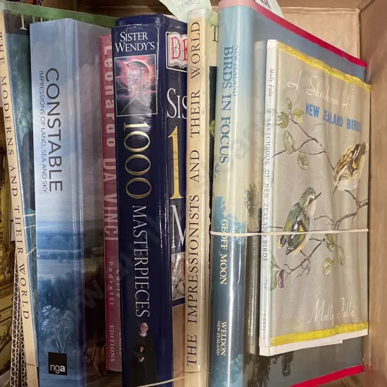 Quantity of Assorted Books Including Sketchbook of NZ Birds
