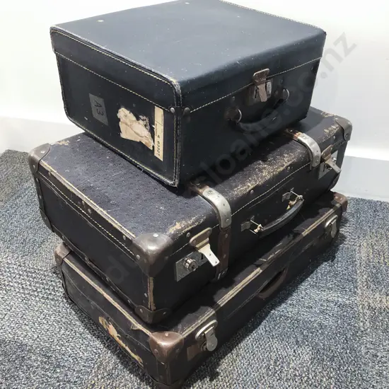 Two Vintage Suitcases with Travel Case