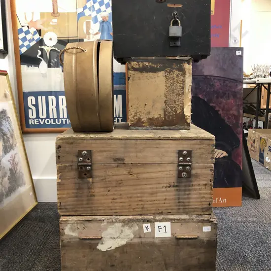 Two Storage Containers with Hat Box and Others