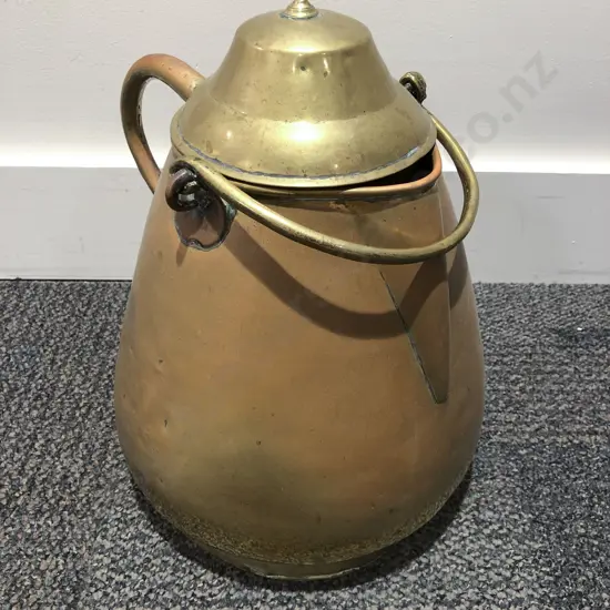 Large Dutch Brass Lidded Jug