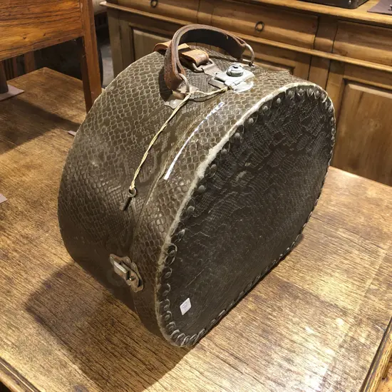 Faux Leather Hat Box
