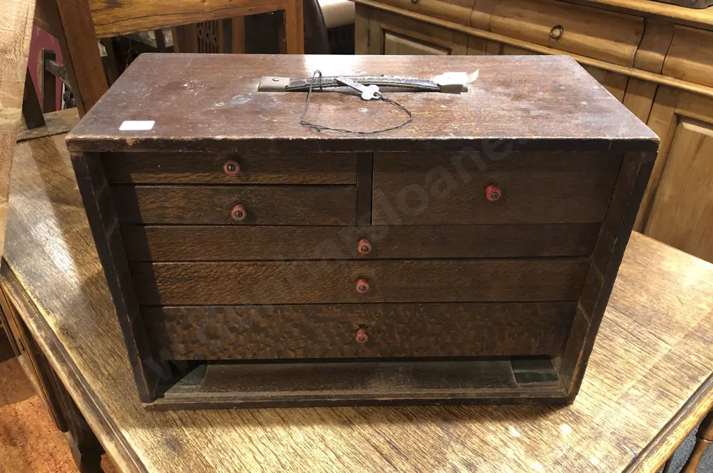 Vintage Portable Writing Box with Drawers to Interior Image 1++