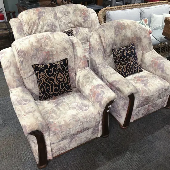 Three Piece Floral Upholstered Lounge Suite