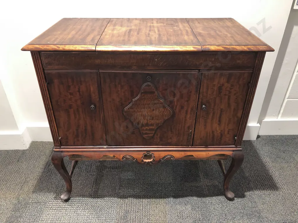 Cabriole Legged Gramophone Cabinet Image 1++